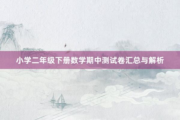 小学二年级下册数学期中测试卷汇总与解析